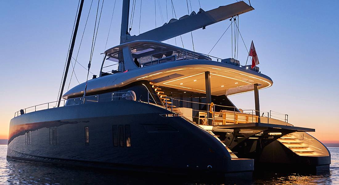 Genny Catamaran prevails as a superior Sunreef 80 sailing yacht charter combining 80 feet of pure modern finesse and luxury in a completely fresh superstructure