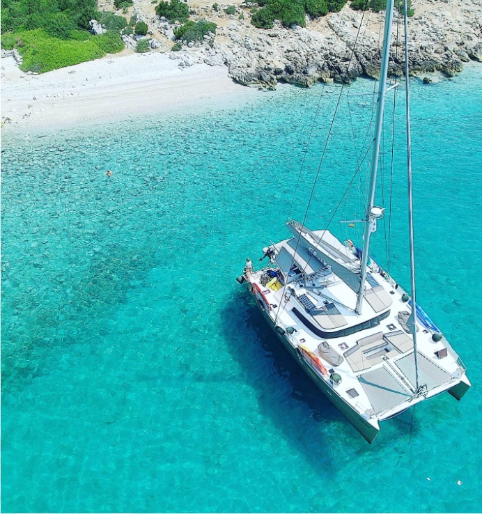 Lagoon 500 Elvira and treat your beloved ones to an unrivalled panoramic charter embracing a private sailing sensation